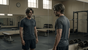 Man over 40 in a gym noticing declining performance, illustrating early signs of low testosterone