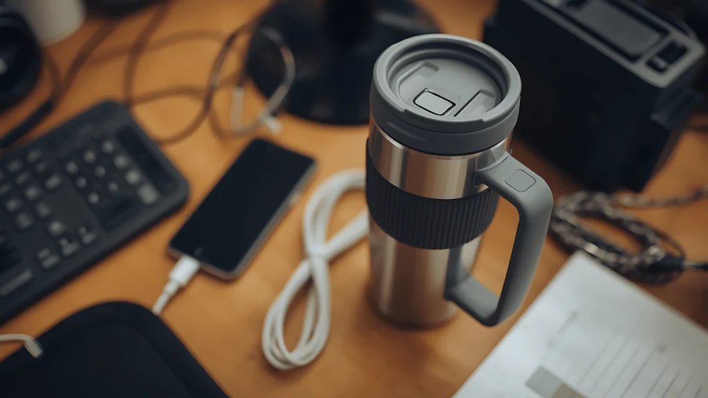 A worn stainless steel Stanley-style travel mug on a desk, representing the wide range of stanleys cups and drinkware options covered in this guide